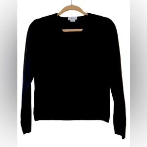 Ann Taylor Loft Cashmere Blend Black V Neck Sweater. Size M